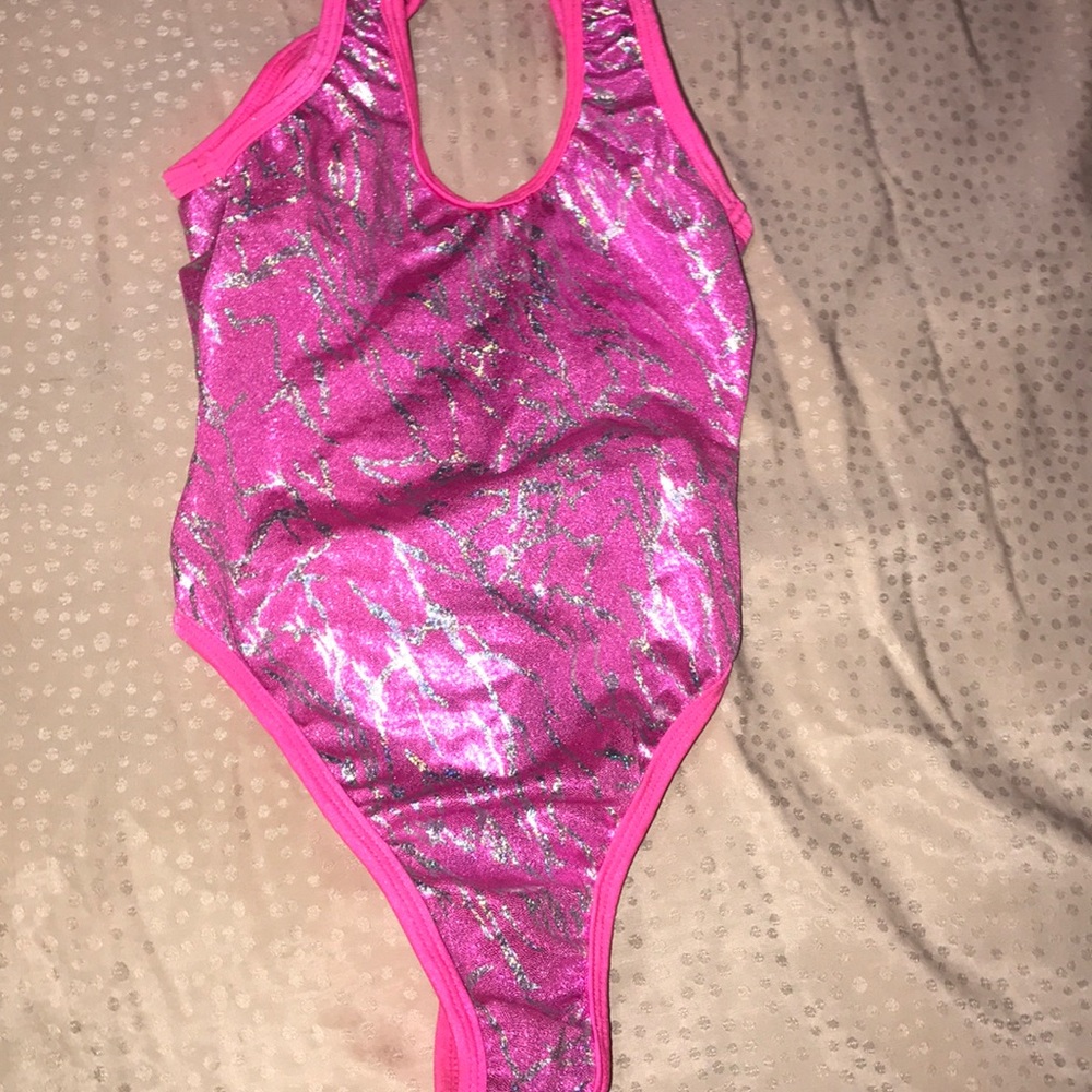 Shiny pink one piece